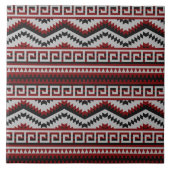 Schwarz-Aztekenkachelmuster Fliese (Vorderseite)