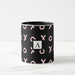 Schwarz & Baby Rosa X O XO XO's Trendige Süße Tasse
