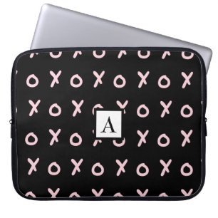 Schwarz & Babyrosa X O XO XO's Trendig Süß Laptopschutzhülle
