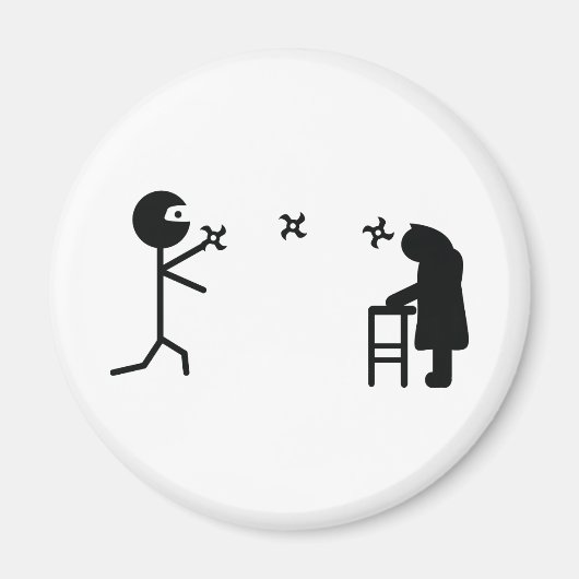 Schwarz-Bad Ninja Kampf Großmutter Magnet (Vorne)