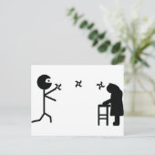 Schwarz-Bad Ninja Kampf Großmutter Postkarte (Stehend Vorderseite)