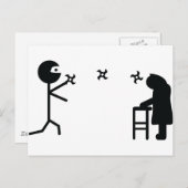 Schwarz-Bad Ninja Kampf Großmutter Postkarte (Vorne/Hinten)