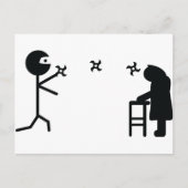 Schwarz-Bad Ninja Kampf Großmutter Postkarte (Vorderseite)