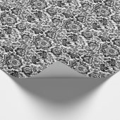 Schwarz-Barock-Blume-Muster Geschenkpapier (Ecke)