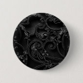 Schwarz-Barockwirbelmuster Button (Vorderseite)