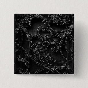 Schwarz-Barockwirbelmuster Button