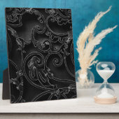 Schwarz-Barockwirbelmuster Fotoplatte (Seite)