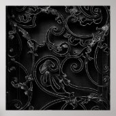 Schwarz-Barockwirbelmuster Poster (Vorne)