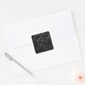 Schwarz-Barockwirbelmuster Quadratischer Aufkleber (Umschlag)
