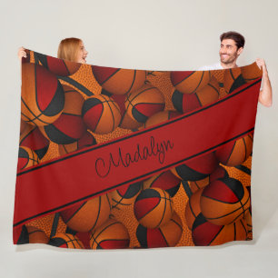 Schwarz-Basketball-Muster personalisiert Fleecedecke