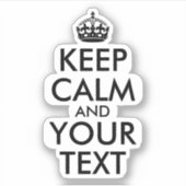 Schwarz Behalten Ruhe und Text Aufkleber (Vorderseite)