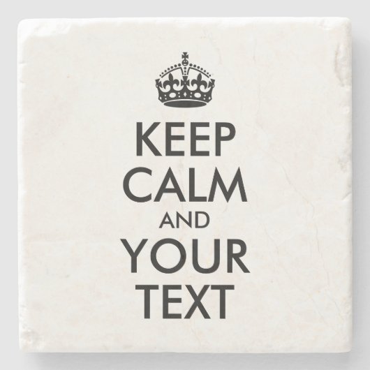 Schwarz Behalten Ruhe und Text Steinuntersetzer (Vorderseite)