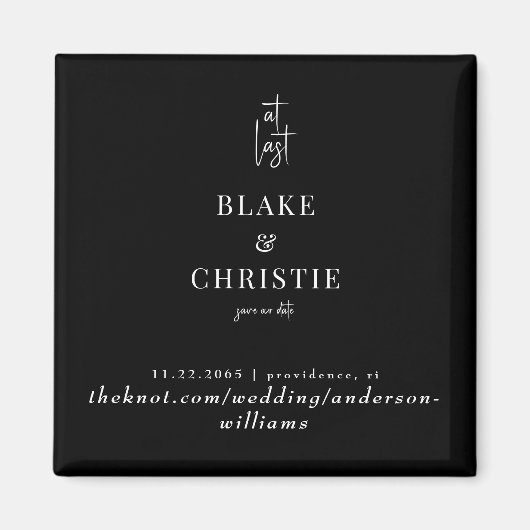 Schwarz bei letzter Hochzeit speichern Sie das Dat Magnet (Vorne)