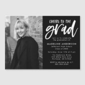 Schwarz | Beifall zur Grand Script Graduation Part Magneteinladung (Vorderseite)