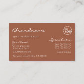 Schwarz-Beige-Braune Glitzer-Stars mit Logo Visitenkarte (Rückseite)