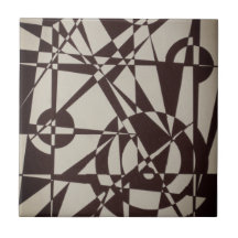 Schwarz & Beige/Cream Geometrie Moderne Abstrakte
