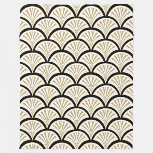 Schwarz-Beige-Deko-Blumenmuster Fleecedecke (Vorderseite)