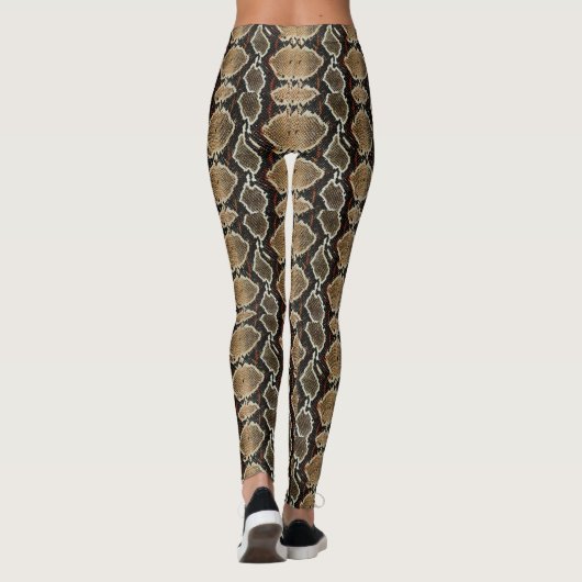 Schwarz-Beige-Druck Leggings (Rückseite)