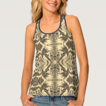 Schwarz, Beige, Grau, Sepia, Spiegelmuster /