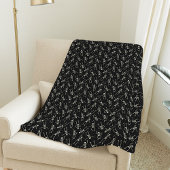 Schwarz-Beige Halloween-Skelettmuster Fleecedecke