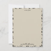 Schwarz & Beige Hand Dragezeichnetes Tattoo-Muster Mitteilungskarte (Vorderseite)