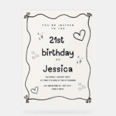 Schwarz-Beige Herzmindestinationen Acrylschild (Vorderseite)