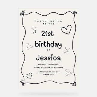 Schwarz-Beige Herzmindestinationen Acrylschild