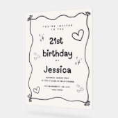 Schwarz-Beige Herzmindestinationen Acrylschild (Winkel)