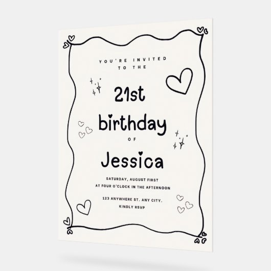 Schwarz-Beige Herzmindestinationen Acrylschild (Winkel)