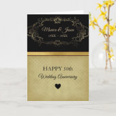 Schwarz-Beige-Hintergrund Karte (Gelbe Blume)