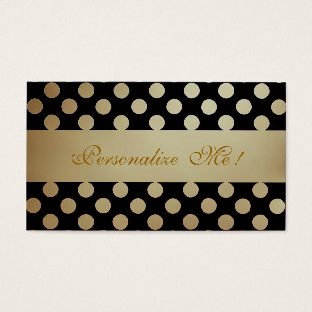 Schwarz Beige Muster Elegante Polka Dots Moderner  (Vorderseite)