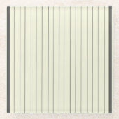 Schwarz-Beige-Muster für vertikale Streifen Glasuntersetzer (Vorderseite)