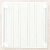 Schwarz-Beige-Muster für vertikale Streifen Glasuntersetzer (Rückseite)