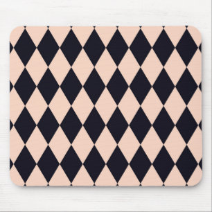 Schwarz-Beige Raute Diamantstrichmuster Mousepad