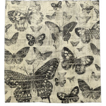 Schwarz-Beige, Schmetterlinge, Vintag, Shabby Chic