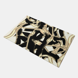 Schwarz-Beige-Schrott, zerstörte Bänder auf klarem Fußmatte