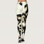 Schwarz-Beige-Schrott, zerstörte Bänder auf klarem Leggings (Rückseite)