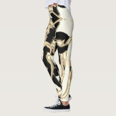 Schwarz-Beige-Schrott, zerstörte Bänder auf klarem Leggings (Links)