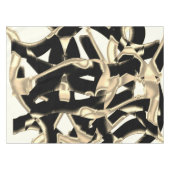 Schwarz-Beige-Schrott, zerstörte Bänder auf klarem Tischdecke (Vorderseite (Horizontal))