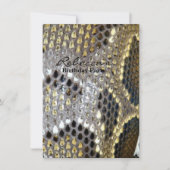 Schwarz-Beige-Tiermuster Schlangendruck Einladung (Vorderseite)