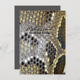 Schwarz-Beige-Tiermuster Schlangendruck Einladung