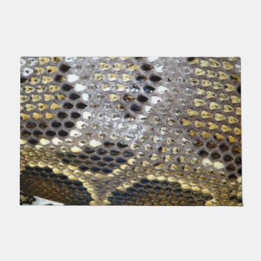 Schwarz-Beige-Tiermuster Schlangendruck Fußmatte (Vorderseite)