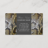 Schwarz-Beige-Tiermuster Schlangendruck Visitenkarte (Rückseite)