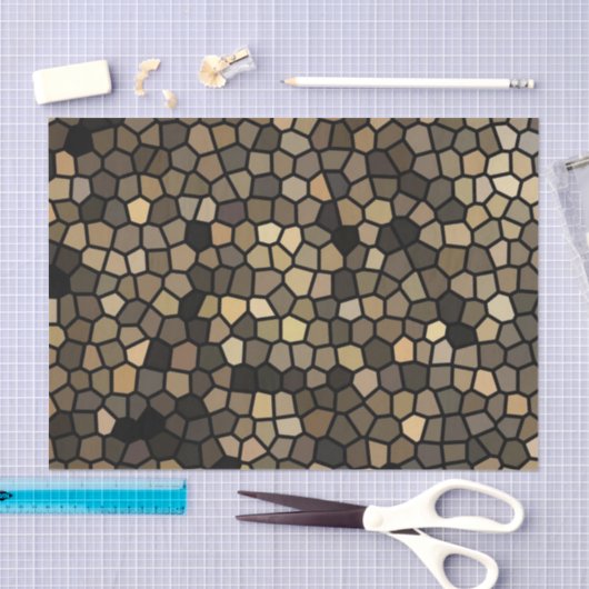 Schwarz-, Beige- und Braunmosaike Seidenpapier (Handwerk)