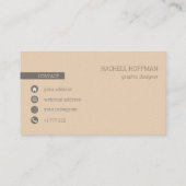 Schwarz-Beige-Visitenkarte Visitenkarte (Rückseite)