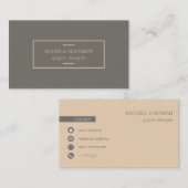 Schwarz-Beige-Visitenkarte Visitenkarte (Vorne/Hinten)