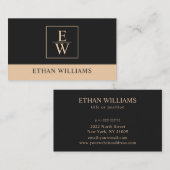 Schwarz-Beige-Visitenkarte Visitenkarte (Vorne/Hinten)