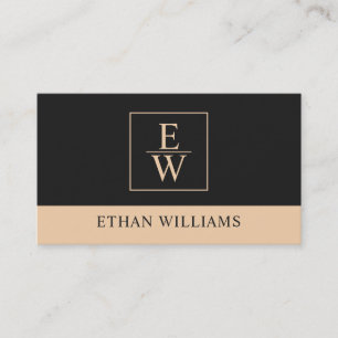 Schwarz-Beige-Visitenkarte Visitenkarte