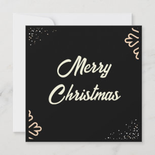 Schwarz Beige weiße Schneeflocken Weihnachten Karte