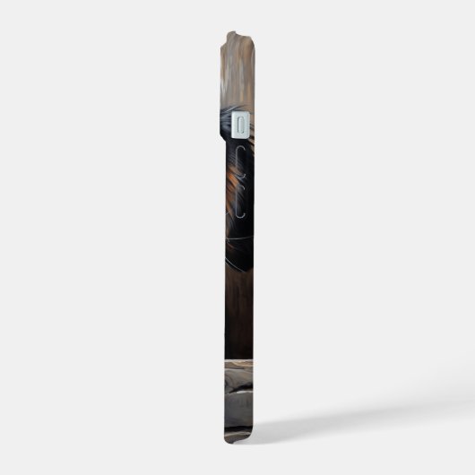 Schwarz-Bein-Cavalier-Welpe iPhone 15 Hülle (Linke Seite)